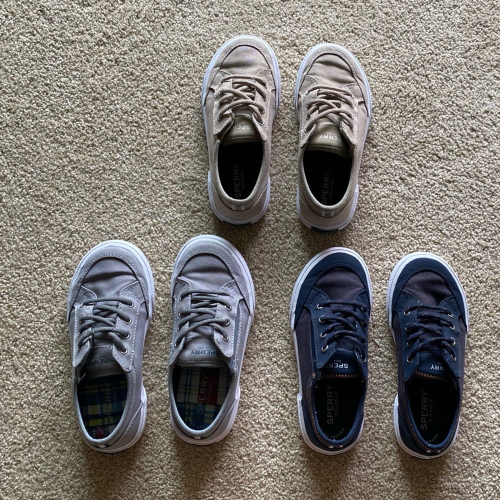 (3) Pairs Boys Sperry Shoes Size 12M Children’s
